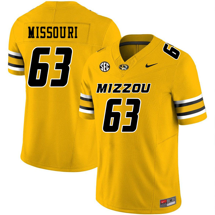 Men #63 Chace Missouri Missouri Tigers College Football Jerseys Stitched-Gold